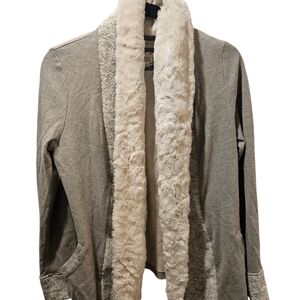 Saturday Sunday Anthropologie Women's Gray/White Open Cardigan Jacket